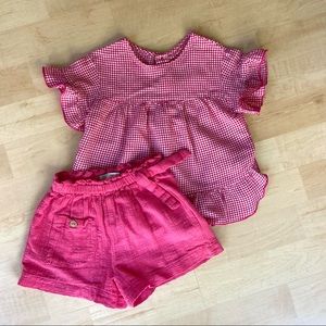Zara Gingham Pink Set